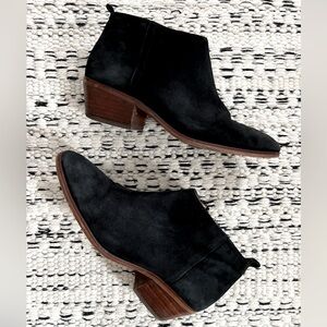 J. Crew Factory Sawyer Black Suede Zip Up Ankle Booties Size 8